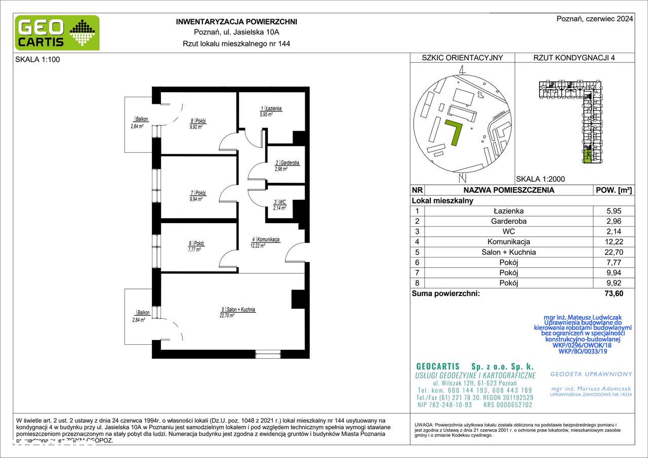 4-pokojowe mieszkanie 73m2 + 2 balkony - Pełny obrazek: 2/9