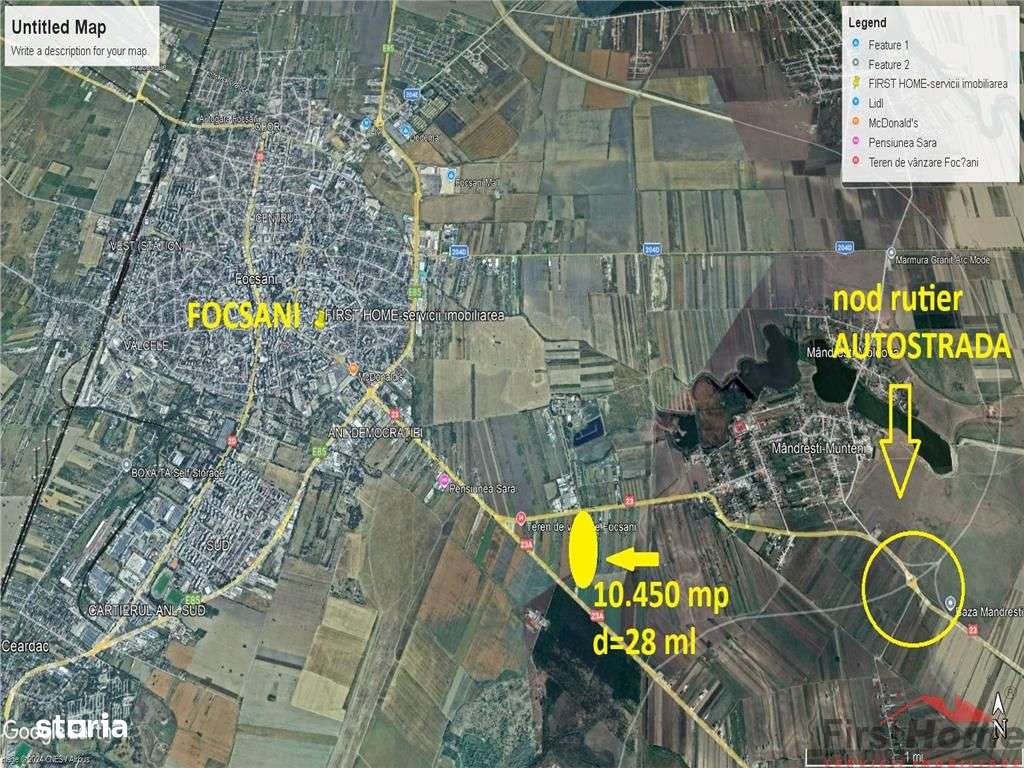 Teren 10.450 mp, D=28 ml, langa AUTOSTRADA A7 - Imagine principală: 1/4