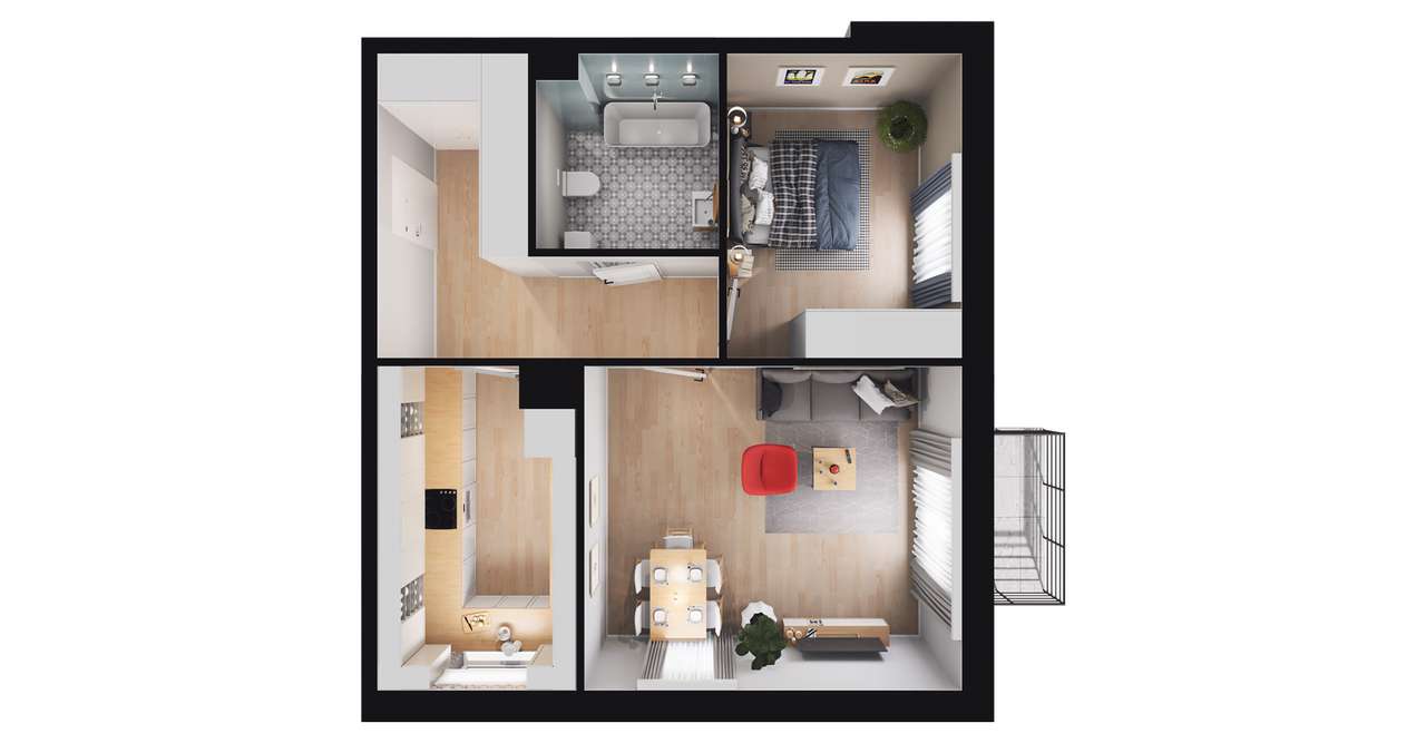 Osiedle Kwietne Łąki | mieszkanie 2-pok. | 2+OGRÓDEK - Pełny obrazek: 3/9