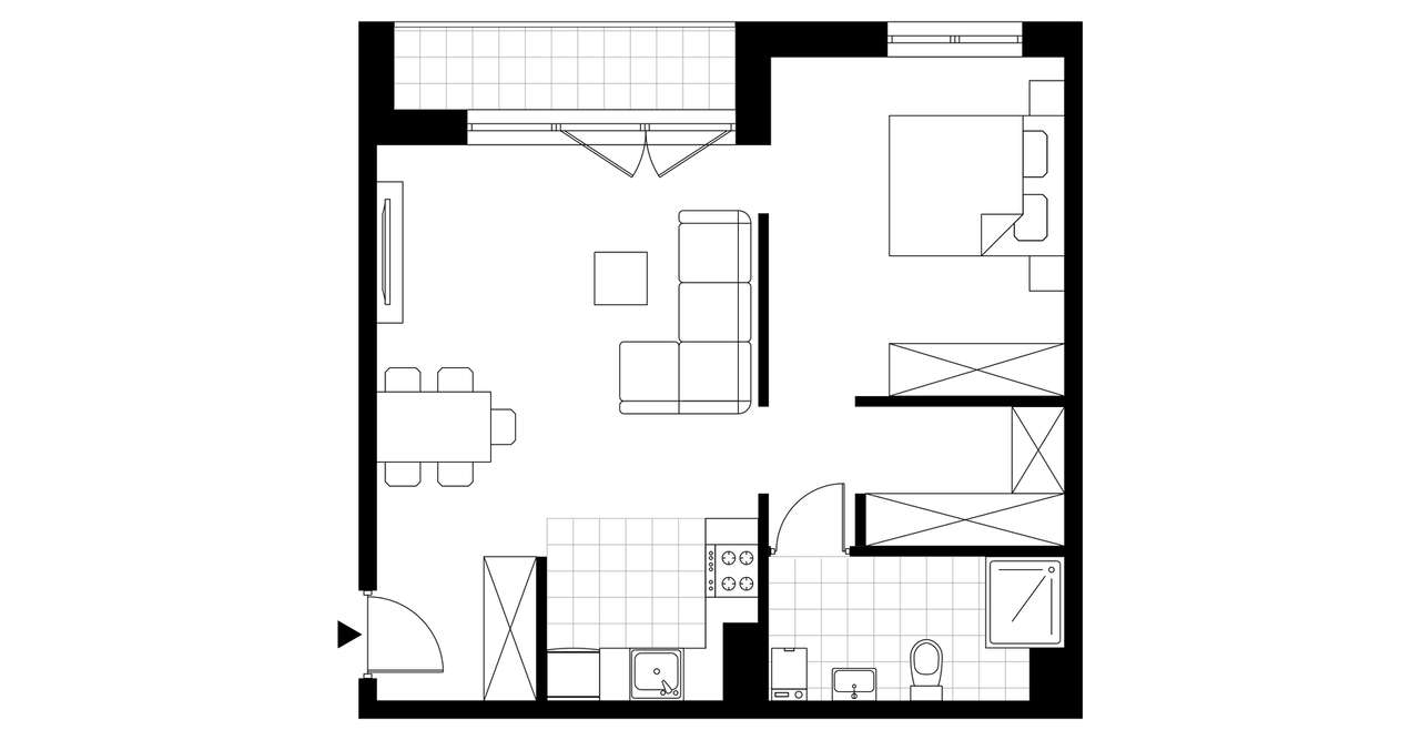 1-pokojowe mieszkanie 51m2 + balkon - Pełny obrazek: 4/9