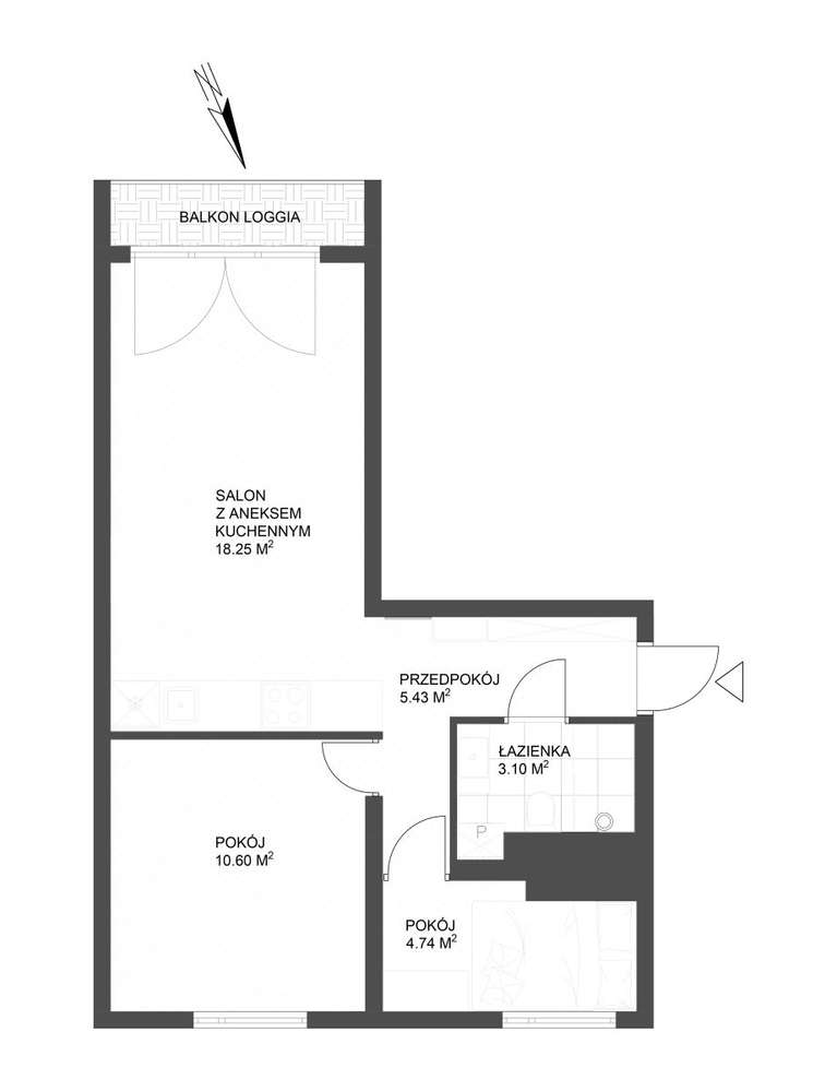 Funkcjonalne mieszkanie - Gdynia ul. Komandorska-1