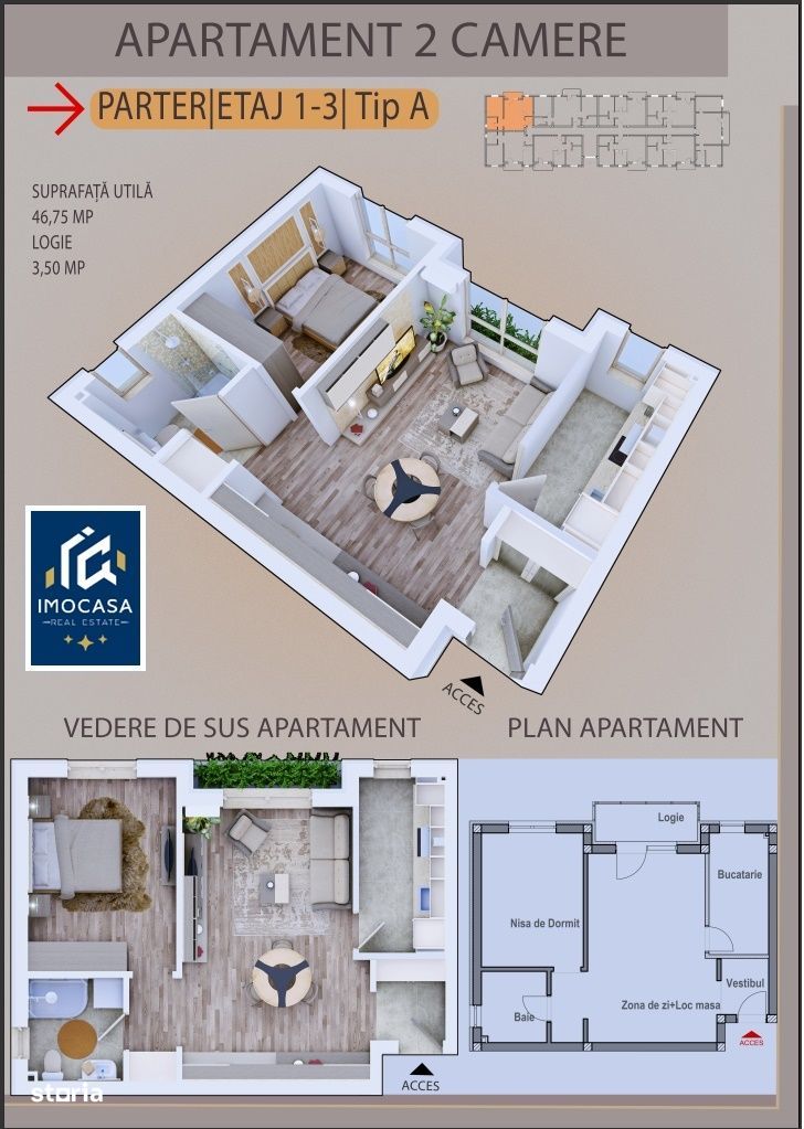 Apartament nou, finisat 2 camere direct de dezvoltator Gradiste Arad