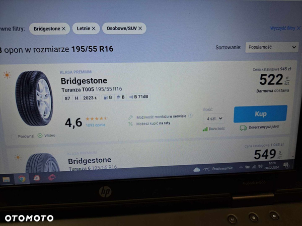 195/55R16 87H Bridgestone Turanza T005 CENAZAPARĘ DEMO 2021r - 7