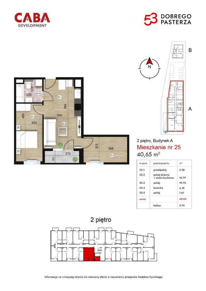 3-pokojowe mieszkanie 40 m² + balkon Bez Prowizji – pohled 2