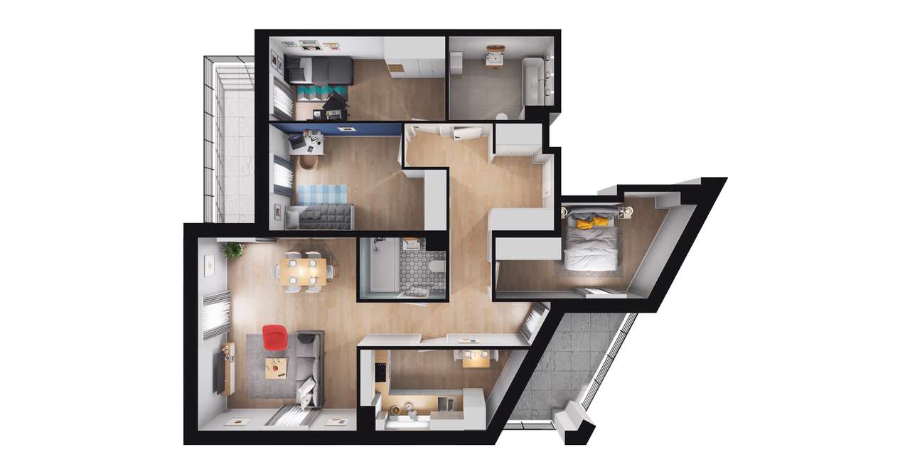 Mieszkanie 4 pok.+miejsce naziemne + komórka - Pełny obrazek: 3/9