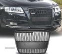 GRELHA FRONTAL PARA AUDI A6 4F 04-10 LOOK RS6 COR PRETO - 1