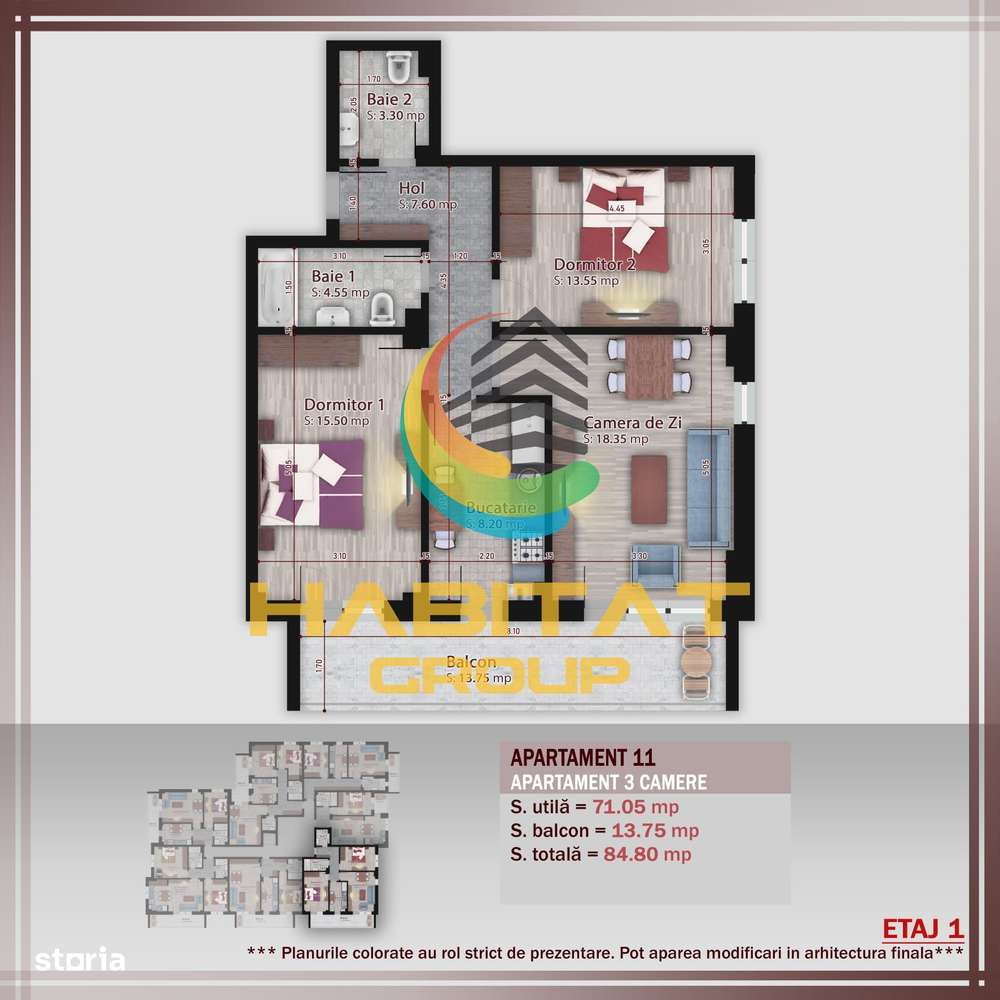Apartament 3 camere - 85 mp -metrou Nicolae Teclu - Imagine principală: 5/7