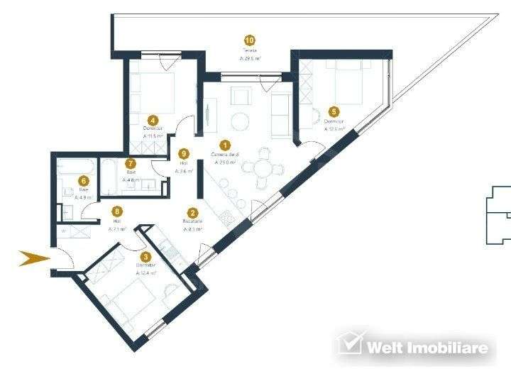 Apartamente de 4 camere, imobil nou zona Marasti, terasa 44 mp ! - Imagine principală: 2/16