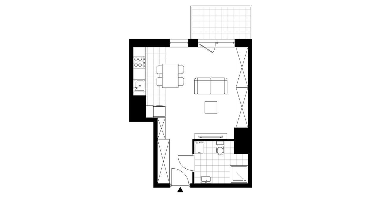 1-pokojowe mieszkanie 33m2 + balkon Bez Prowizji - Pełny obrazek: 3/8
