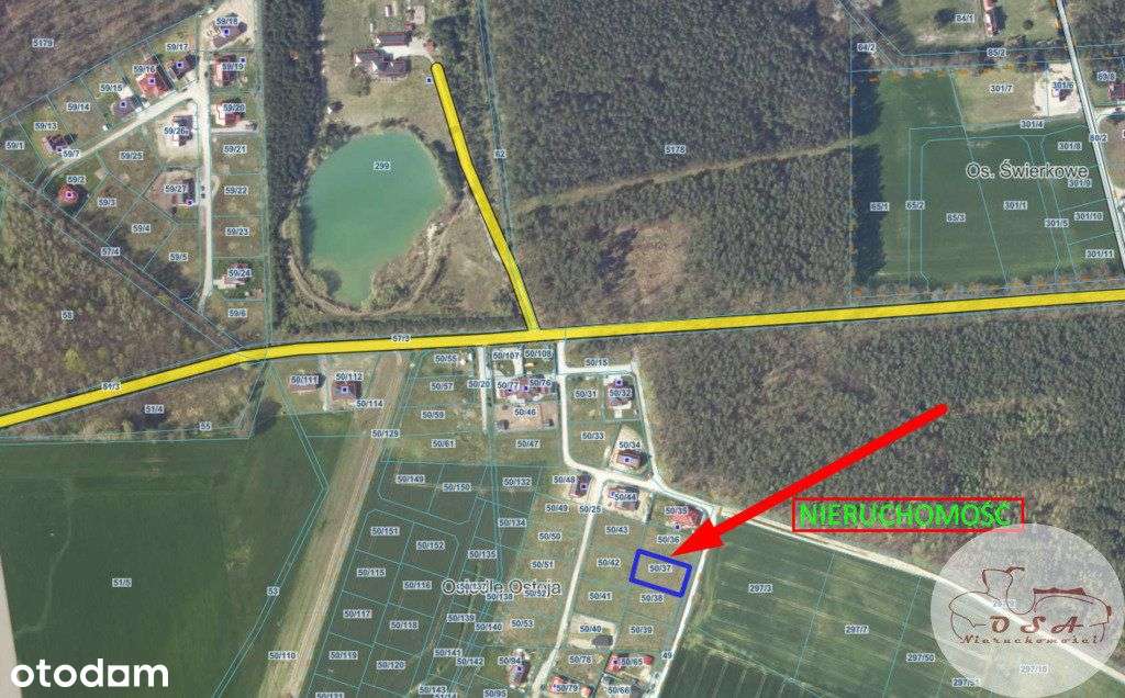 Działka (faktura Vat) 1053 m2 Jaszkowo k. Śremu-1