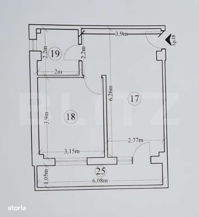 Apartament 2 camere, 43 mp, zona Hlincea — fotografia 1