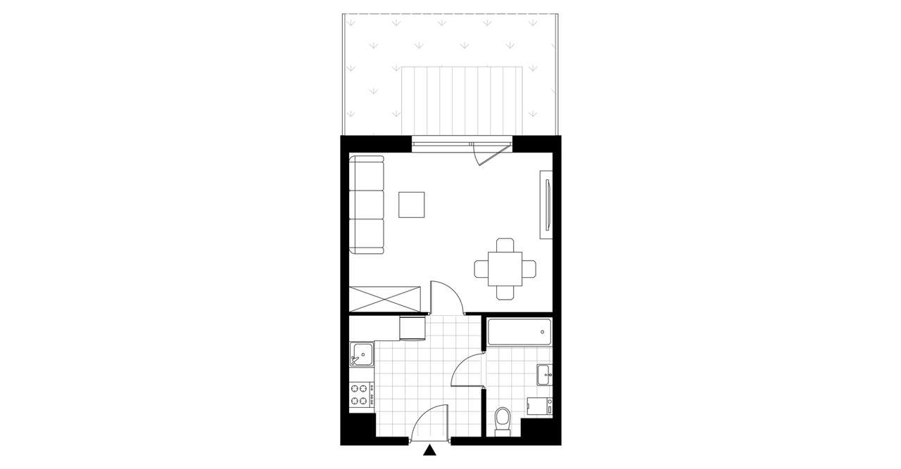 1-pokojowe mieszkanie 31m2 + ogródek - Pełny obrazek: 3/8