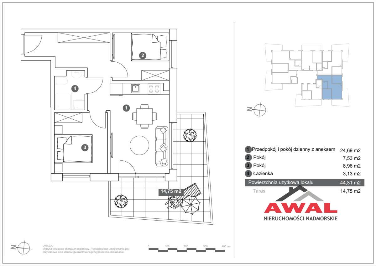 Chłapowo 3-pokojowy apartament wakacyjny-11