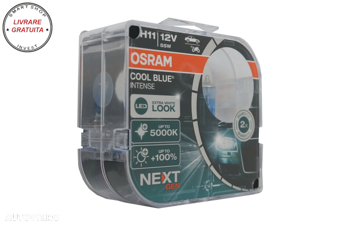 Set 2 Becuri Auto-Moto Halogen NEXT GEN Osram Cool Blue Intense H11 64211CBN-HCB 1- livrare gratuita - 3