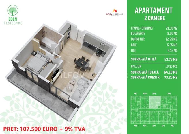 Apartamente 2 camere Otopeni, pompe caldura, piscina, parc-4