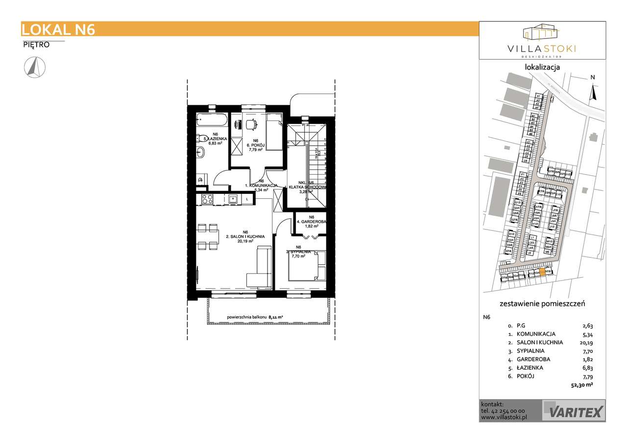 3-pokojowe mieszkanie 52m2 + balkon - Pełny obrazek: 2/7