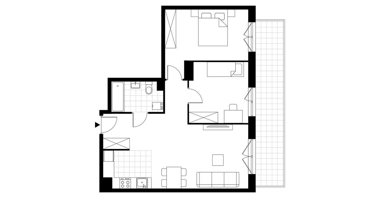 3-pokojowe mieszkanie 60m2 + balkon Bez Prowizji - Pełny obrazek: 3/7