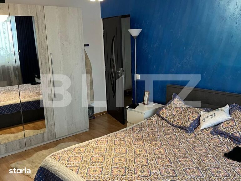 Apartament 3 camere, mobilat si utilat, 61mp, baie cu geam, zona...