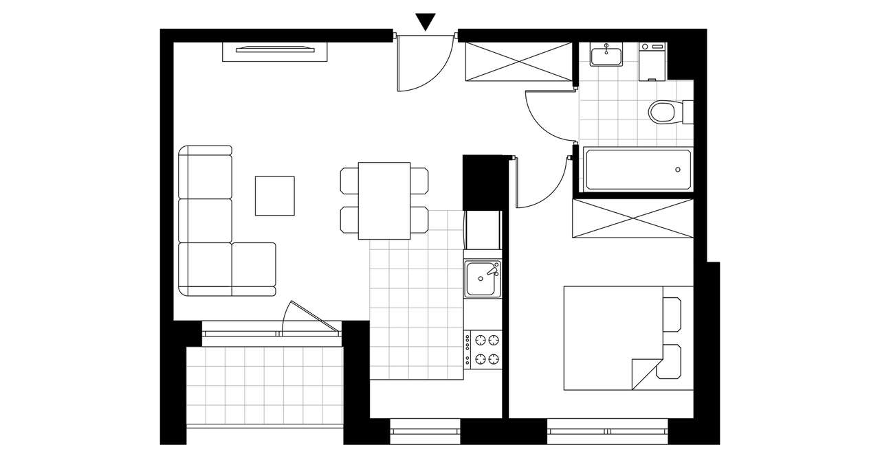 2-pokojowe mieszkanie 39m2 + loggia Bez Prowizji - Pełny obrazek: 3/8