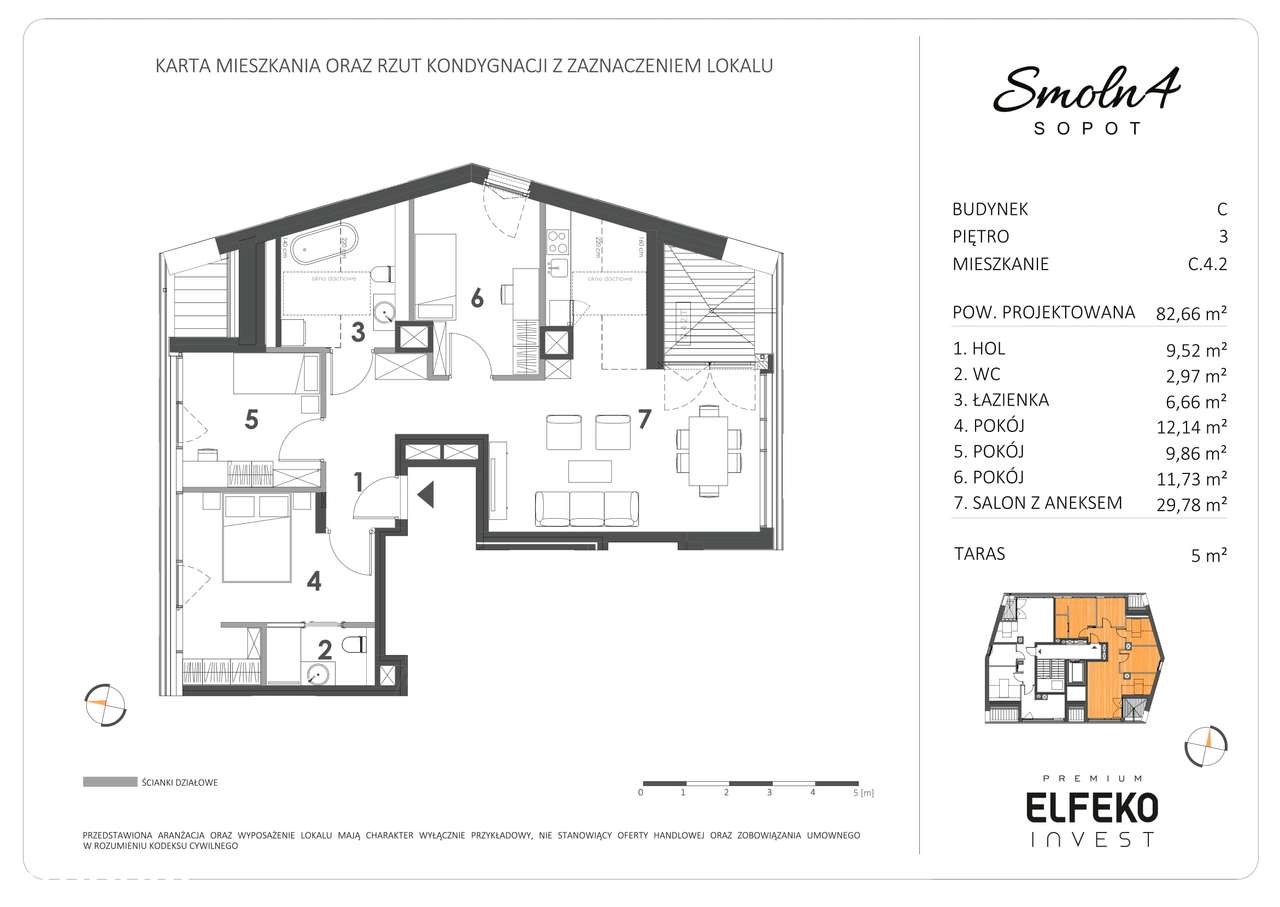 4 pokojowe mieszkanie 82m2, 3 piętro_Sopot - Pełny obrazek: 2/8