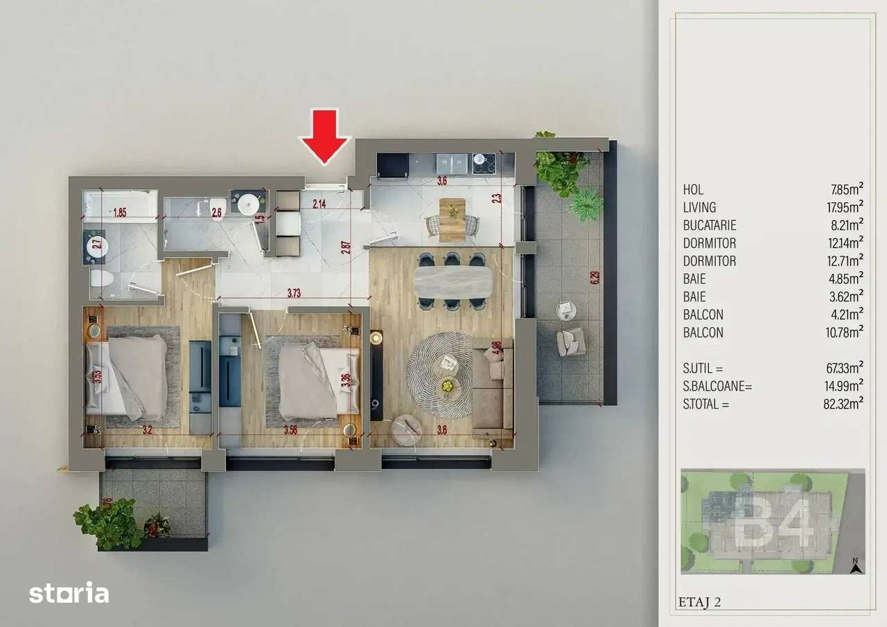 Apartament 3 Camere | Piscina | Izolatie Fonica | Finalizat 2025 - Imagine principală: 2/11