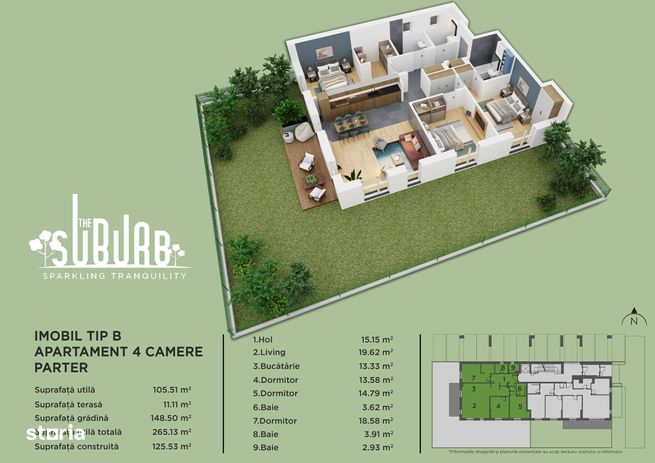 Apartament 4 camere cu gradina The Suburb Buftea-11