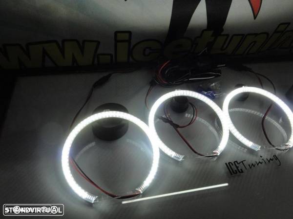 Aros / argolas angel eyes SMD BMW E36 / E38 / E39 / E46 (com projetor) 131mm - 11