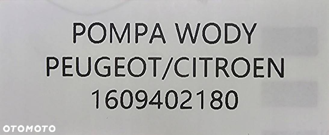 NOWA ORYGINALNA POMPA WODY CITROEN / PEUGEOT - 1609402180 - 7