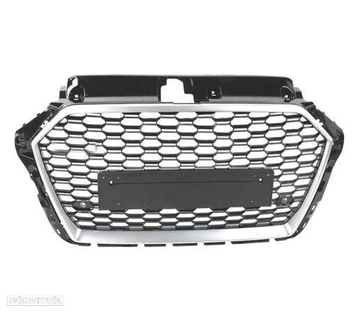 GRELHA PARA AUDI A3 8V 17-19 LOOK RS3 PRETO SILVER - 4