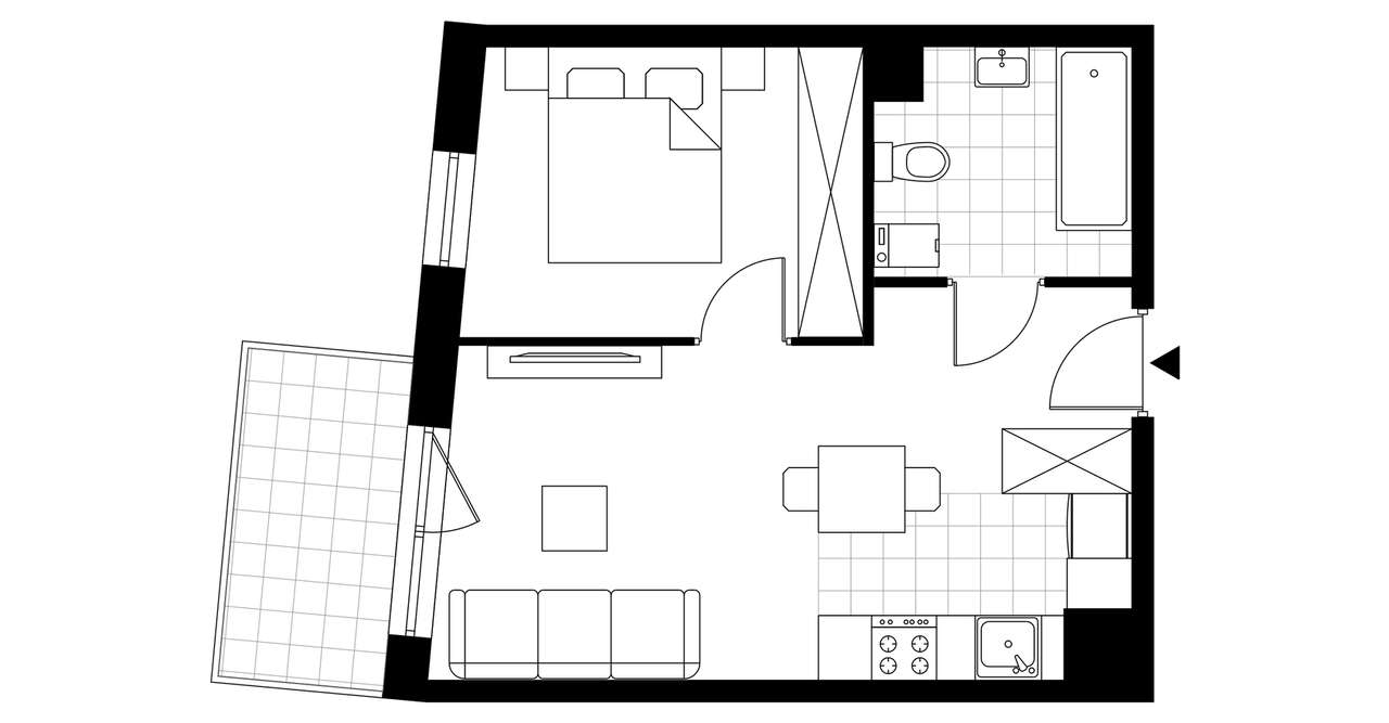 1-pokojowe mieszkanie 35m2 Bez Prowizji - Pełny obrazek: 3/8