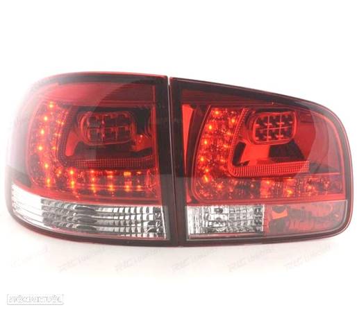 FAROLINS TRASEIROS LED PARA VOLKSWAGEN VW TOUAREG 02-10 VERMELHO BRANCO - 3