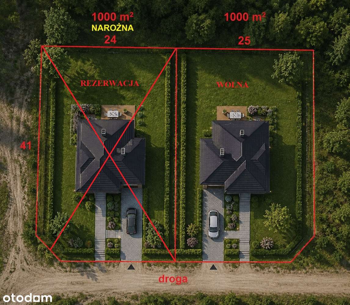 Zalesiany 4 działki - została ostatnia pow. 1000 m2-1
