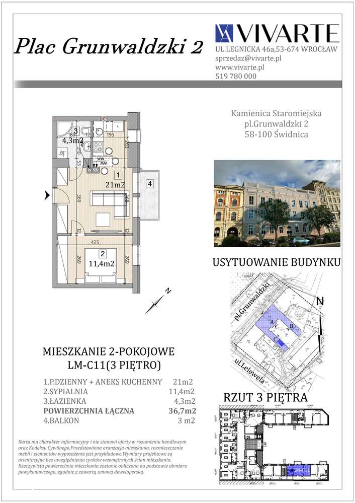 Plac Grunwaldzki 2 | mieszkanie 2-pok. | C/3/2 - Pełny obrazek: 3/7