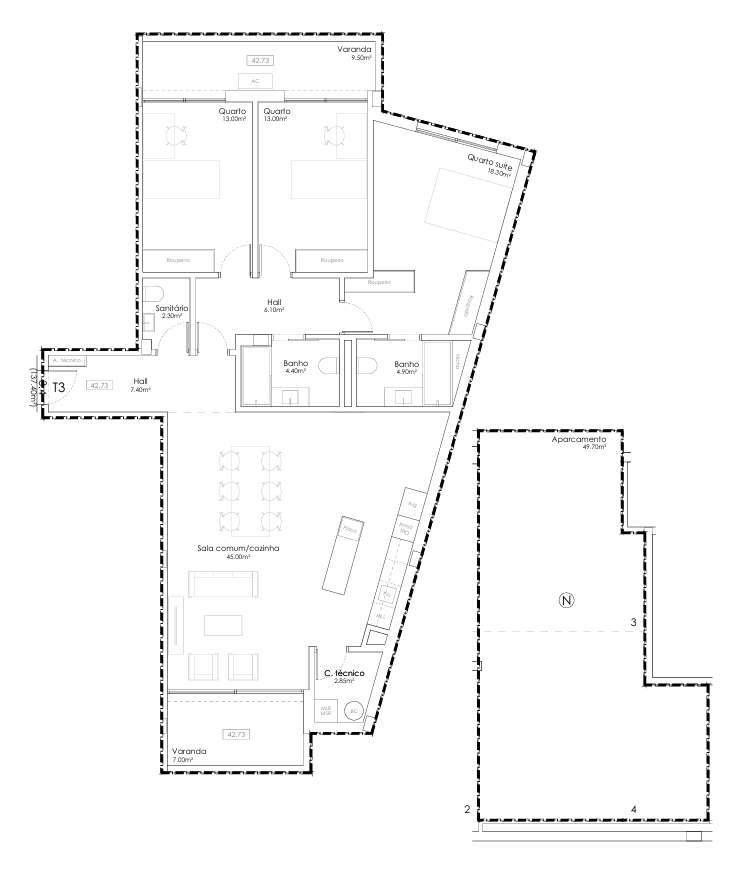 Excelente apartamento T3 Novo-13