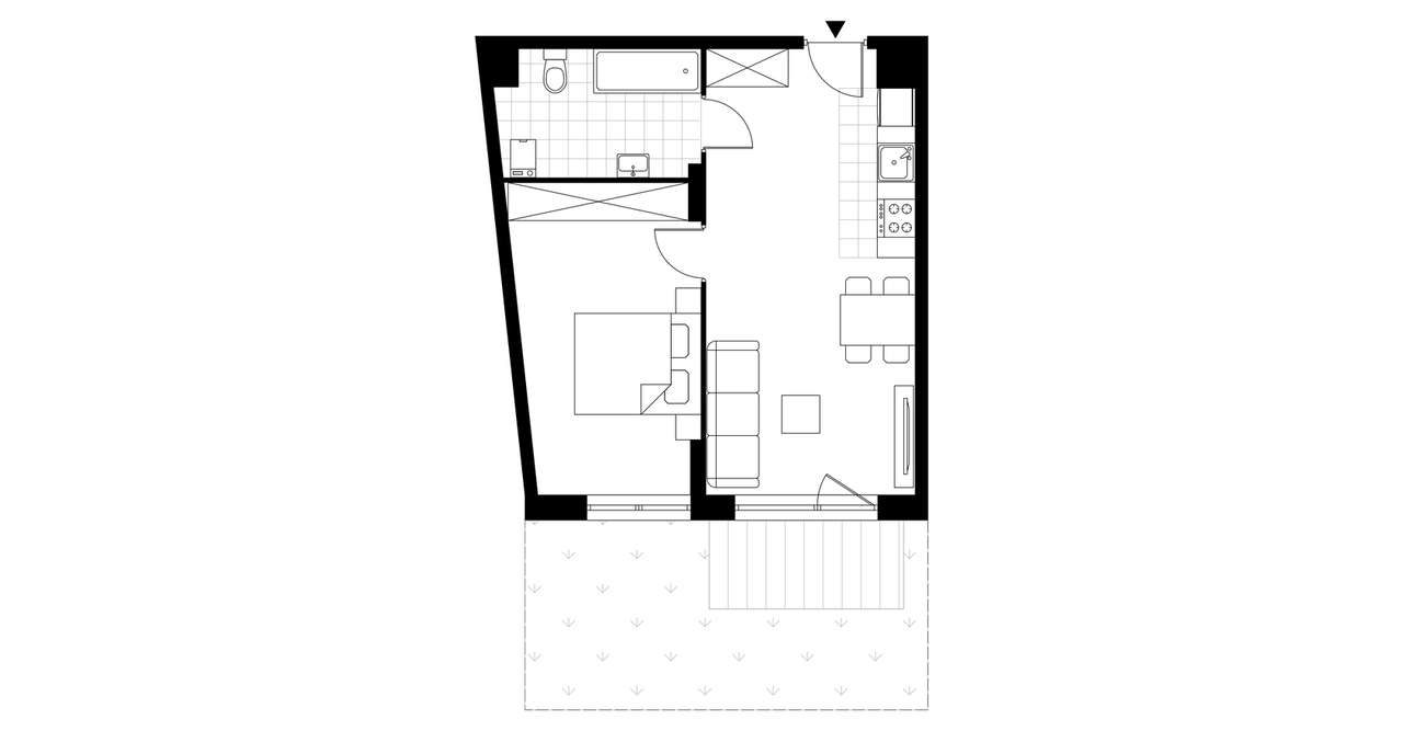 2-pokojowe mieszkanie 42m2 + ogródek Bez Prowizji - Pełny obrazek: 3/8