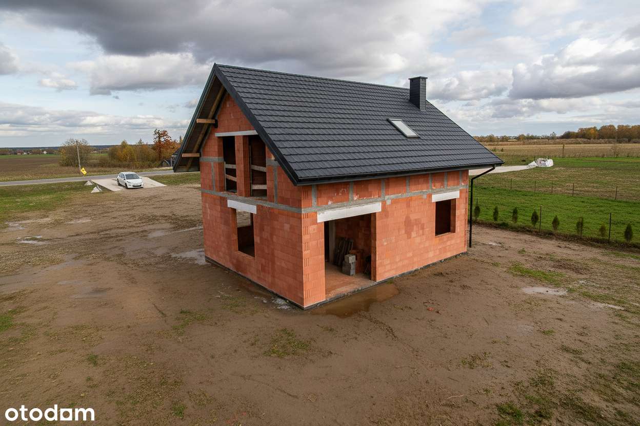 Nowy dom w stanie surowym otwartym - działka 8ar