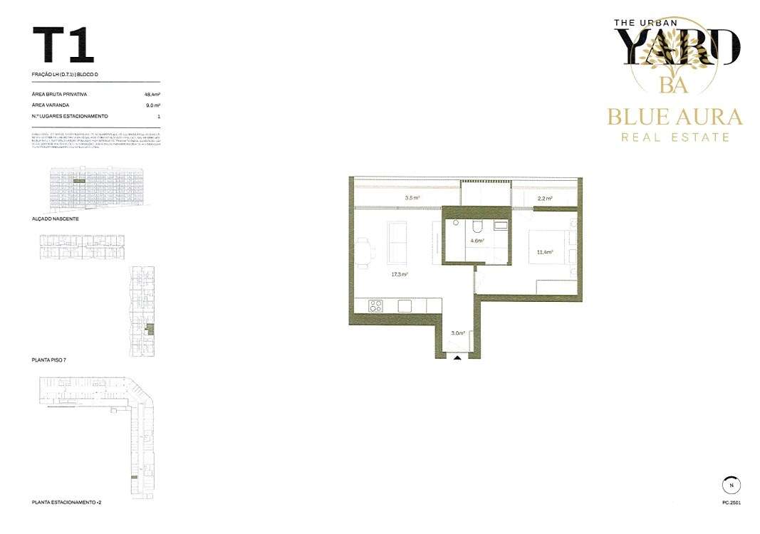Apartamento T1 Novo em Condomínio Privado com Varanda-4