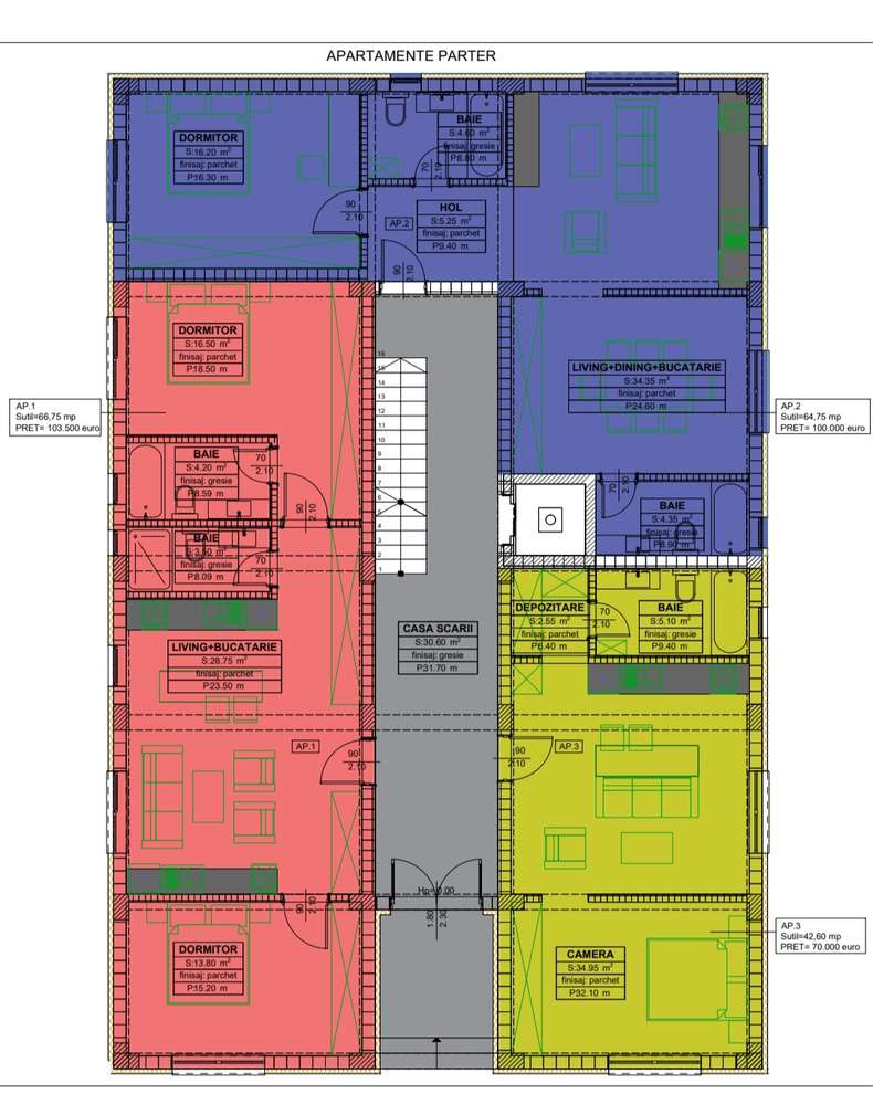 APARTAMENT CU 3 CAMERE,TVA INCLUS, LOC DE PARCARE-3