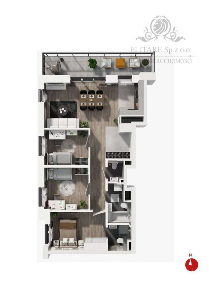 Mieszkanie pow. 76,88m2, 4pok,3łazienki,balkon 12, - Pełny obrazek: 4/18