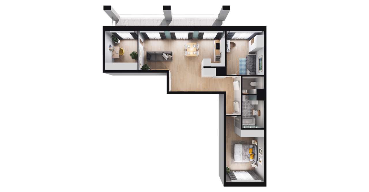 4-pokojowe mieszkanie 72m2 + loggia - Pełny obrazek: 3/9