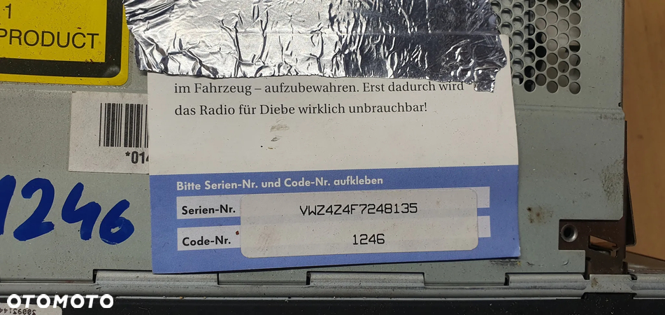 Radio radioodtwarzacz NAVI nawigacja KOD VW Touareg 7H0035191B - 8