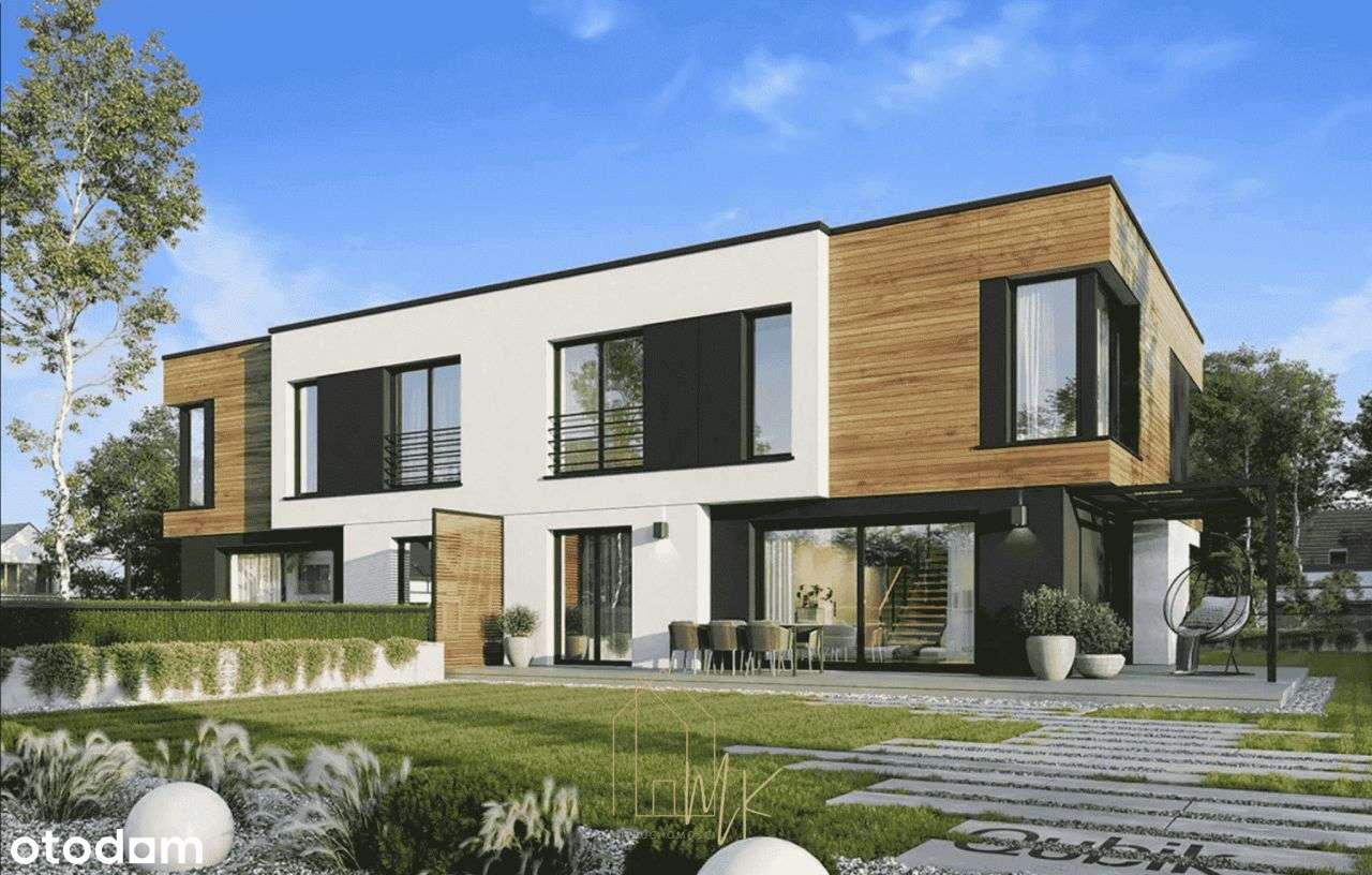 Nowoczesny dom w zabudowie bliźniaczej – 5 pokoi,-1