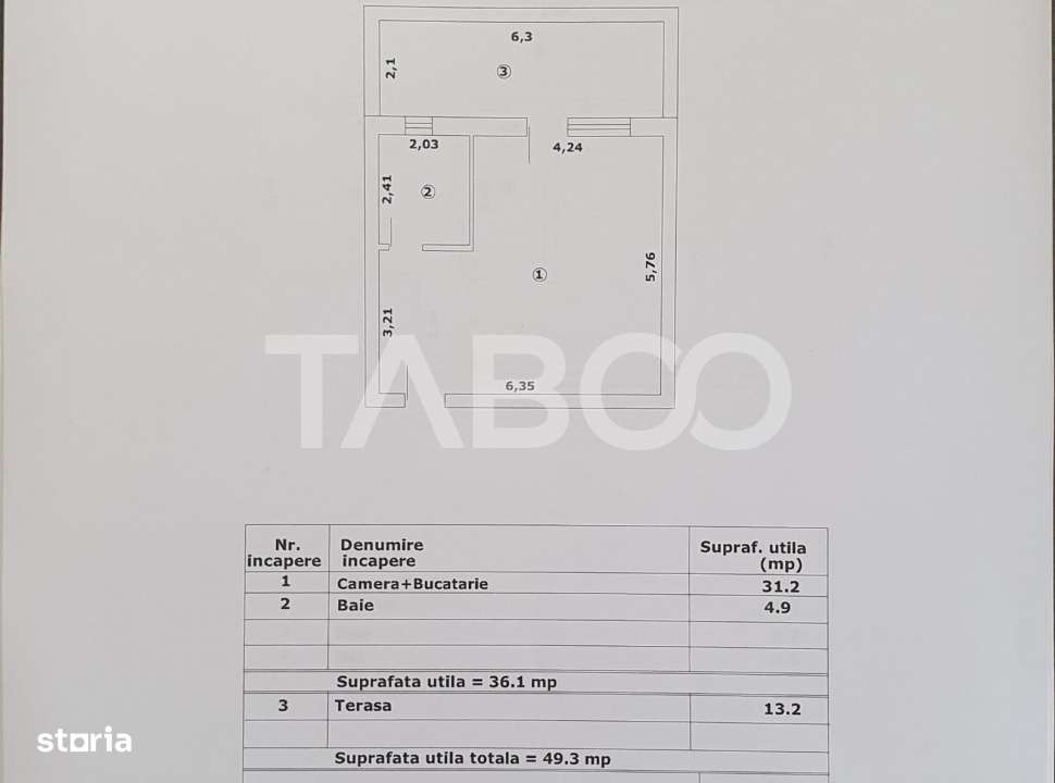 Studio de vanzare 36 mp utili + terasa 13 mp constructie noua 2025 - Imagine principală: 1/1