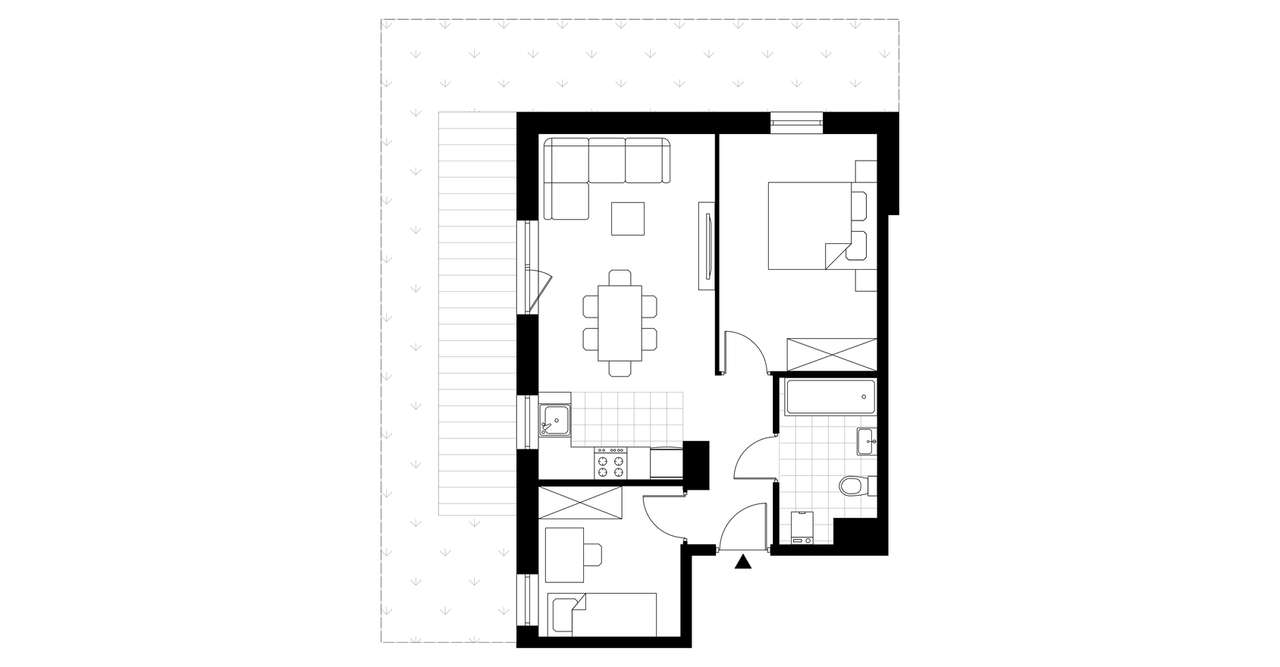 3-pokojowe mieszkanie 49m2 + ogródek Bez Prowizji - Pełny obrazek: 3/8