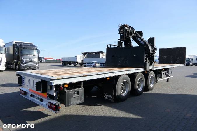 Samro NACZEPA PLATFORMA + HDS HIAB R 150 / DO BUDOWLANKI / PODŁOGA SZYNA-DESKA / - 6