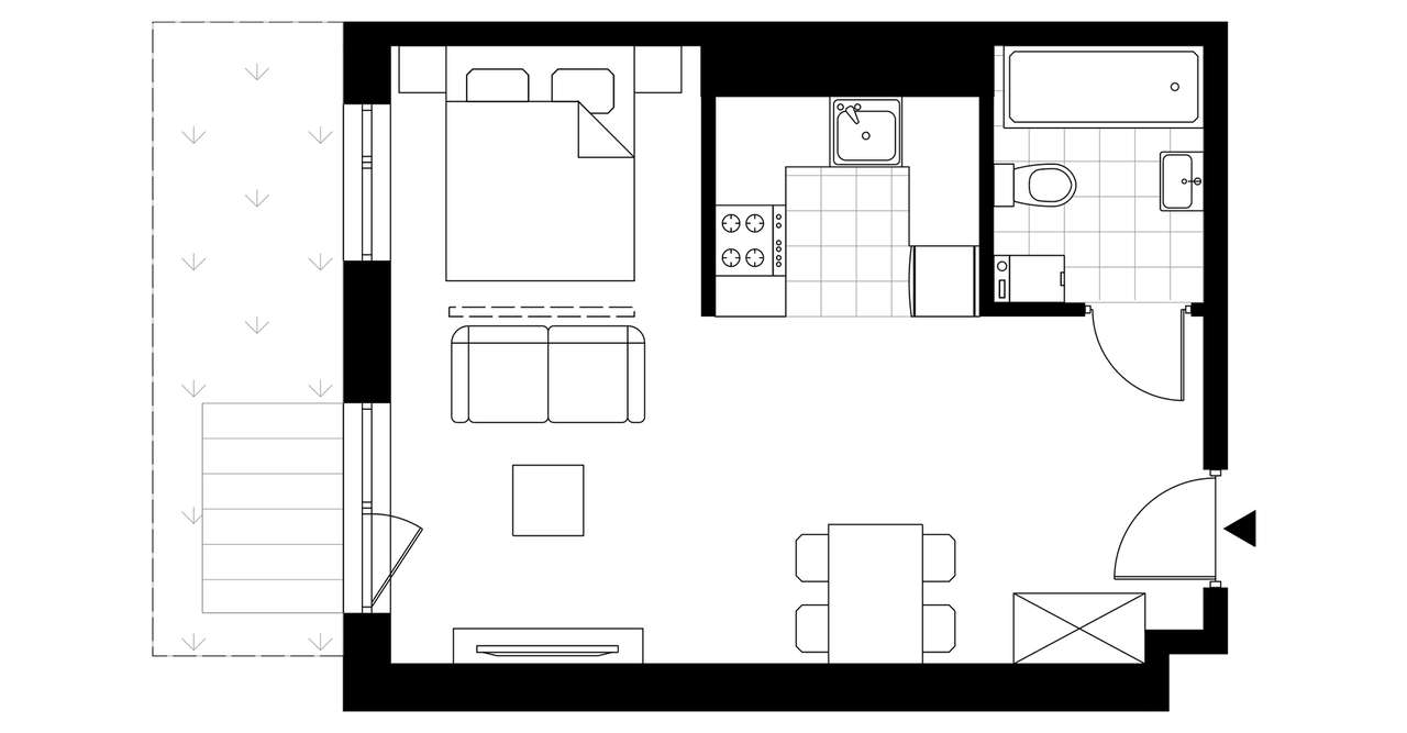 1-pokojowe mieszkanie 35m2 + ogródek Bez Prowizji - Pełny obrazek: 3/7
