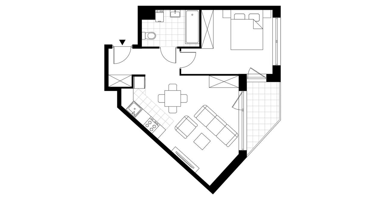 2-pokojowe mieszkanie 49m2 + loggia - Pełny obrazek: 3/8
