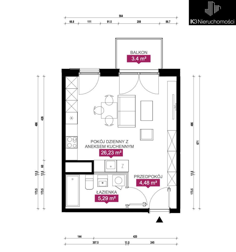 Prestiżowe, Fuzja, w samym centrum, 2 balkony-6