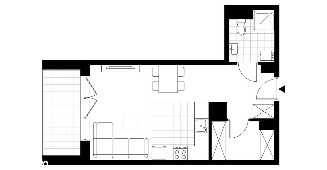 1-pokojowe mieszkanie 33m2 + balkon - Pełny obrazek: 3/8