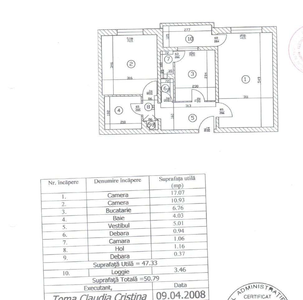 2 camere Militari Veteranilor, decomandat, mobilat nou, bloc 1981 - Imagine principală: 2/10